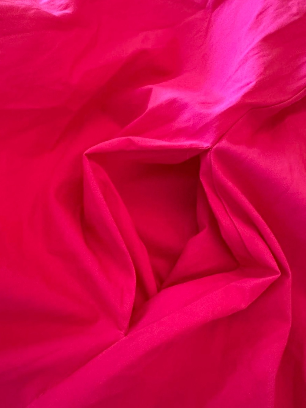 Sugarlips NWT Hot Pink Cotton Puff Sleeve Button Front Ruffle Mini Dress L - Picture 4 of 8